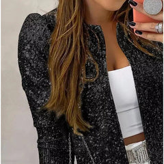 Sequin Casual Bomber Jackets Women - Polished 24/7