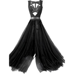 Sexy Gothic Corset Maxi Dress Mesh - Polished 24/7