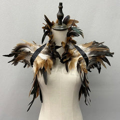 Sexy Punk Gothic Feather Natural Feather Shrugs Shawl - Polished 24/7