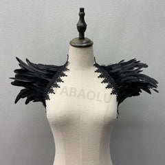 Sexy Punk Gothic Feather Natural Feather Shrugs Shawl - Polished 24/7