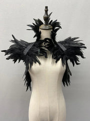 Sexy Punk Gothic Feather Natural Feather Shrugs Shawl - Polished 24/7