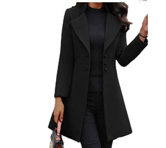 Slim Fit Mid Length Woolen Coat - Polished 24/7