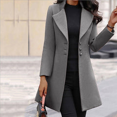 Slim Fit Mid Length Woolen Coat - Polished 24/7