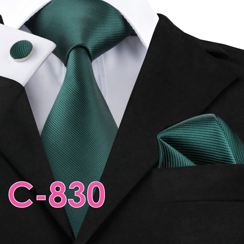 Solid Silk Mens Ties Neck Tie Set For Men Suits Tie Handker - Polished 24/7