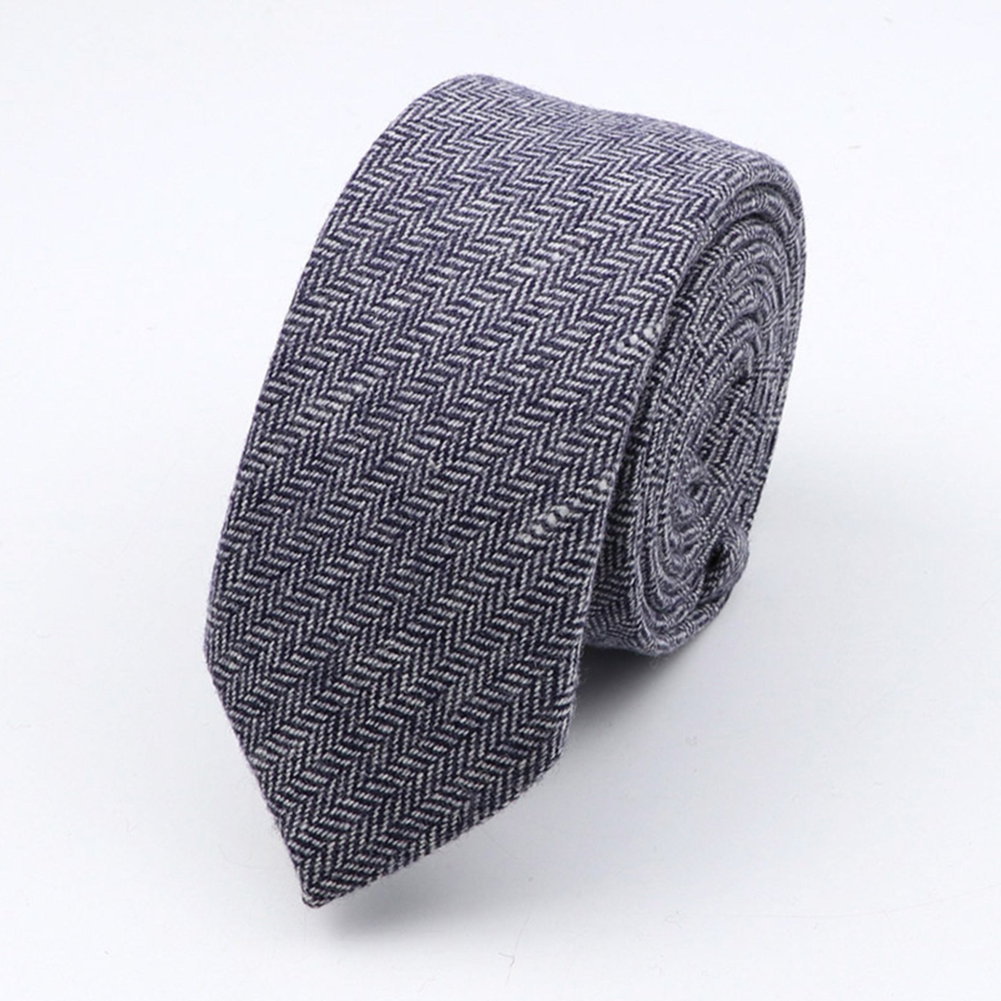 Thick Cashmere Wool Gentleman Solid Color Necktie 7CM Formal Wedding Party Europen Style Red Brown Green Gray Clothing Tie Gift - Polished 24/7