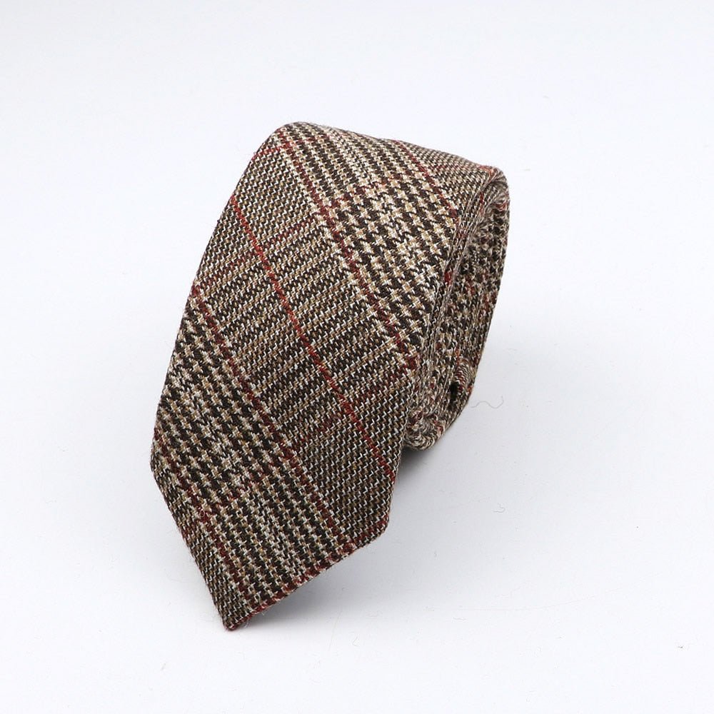 Thick Cashmere Wool Gentleman Solid Color Necktie 7CM Formal Wedding Party Europen Style Red Brown Green Gray Clothing Tie Gift - Polished 24/7