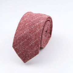 Thick Cashmere Wool Gentleman Solid Color Necktie 7CM Formal Wedding Party Europen Style Red Brown Green Gray Clothing Tie Gift - Polished 24/7