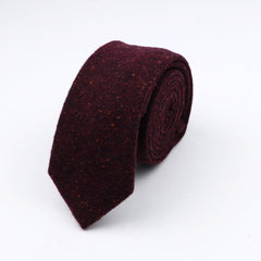 Thick Cashmere Wool Gentleman Solid Color Necktie 7CM Formal Wedding Party Europen Style Red Brown Green Gray Clothing Tie Gift - Polished 24/7