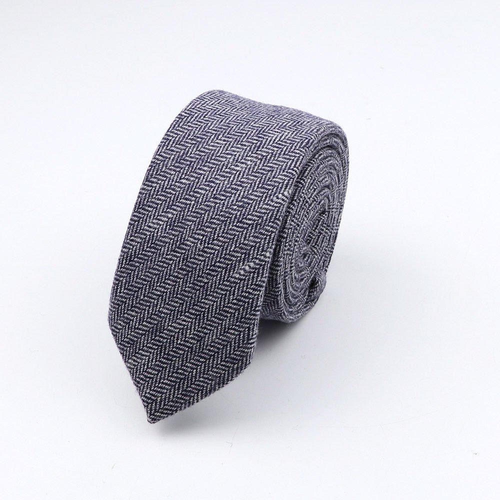 Thick Cashmere Wool Gentleman Solid Color Necktie 7CM Formal Wedding Party Europen Style Red Brown Green Gray Clothing Tie Gift - Polished 24/7