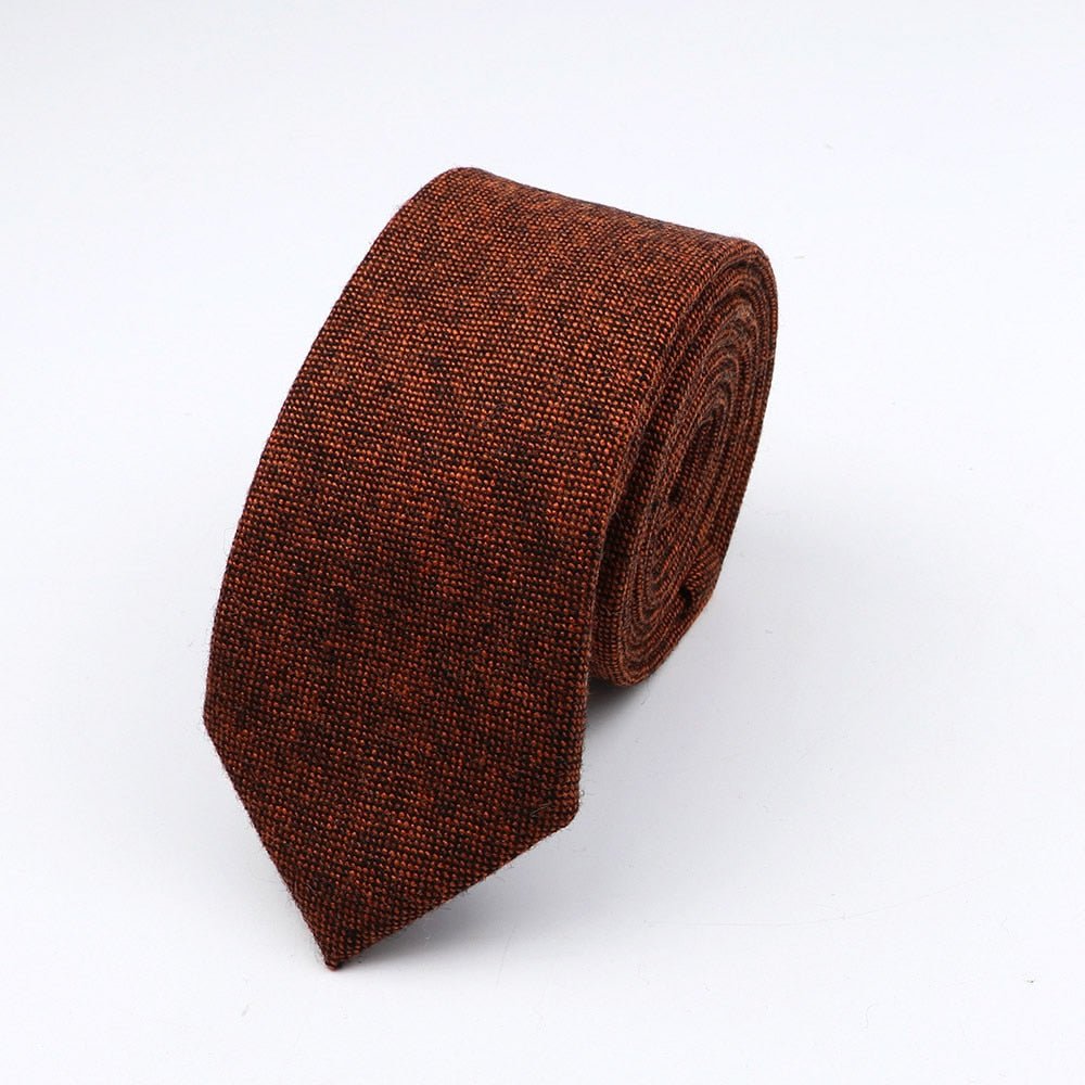 Thick Cashmere Wool Gentleman Solid Color Necktie 7CM Formal Wedding Party Europen Style Red Brown Green Gray Clothing Tie Gift - Polished 24/7