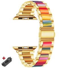 Women Wristband for Apple Watch Band 6 Se 5 4 40mm 44mm 8 7 41mm 45mm Steel+resin Bracelet for IWatch Ultra 49mm 38mm 42mm Strap